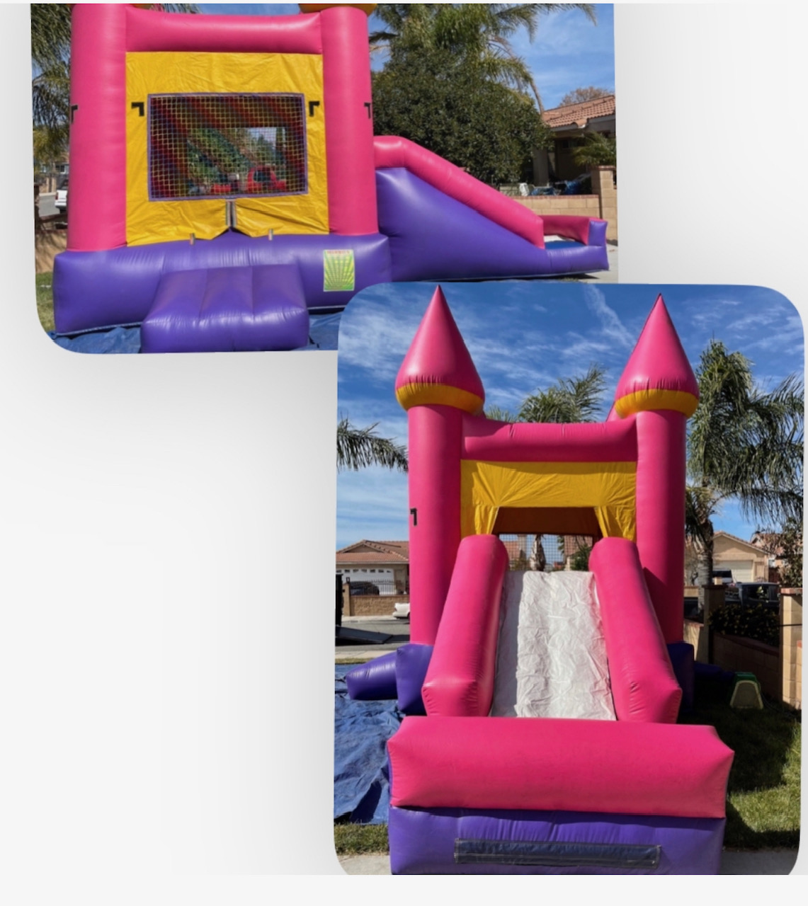 Pink Castle Jump and Slide with Pool 12'x15'