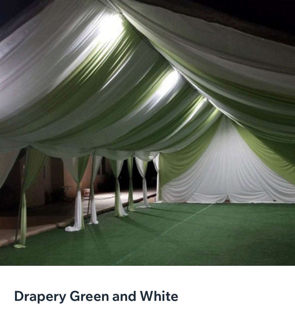 Drapery Green and White