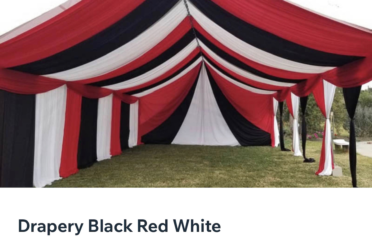 Drapery Black Red White