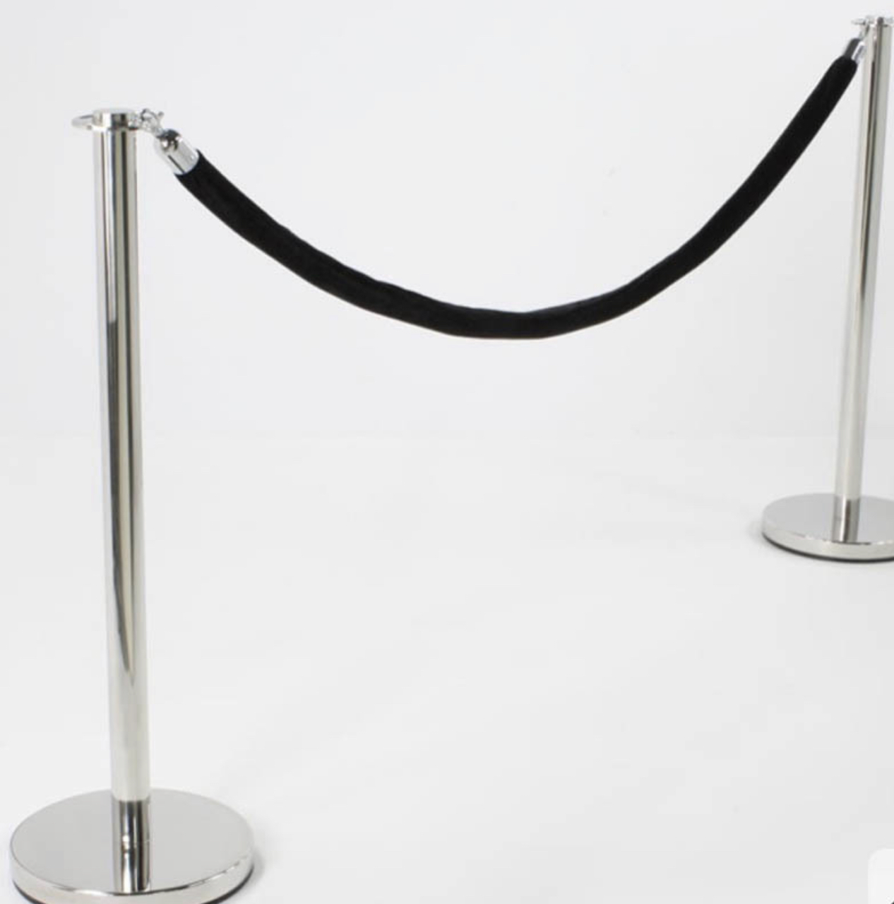 Silver Stanchions With Black Velvet Rope