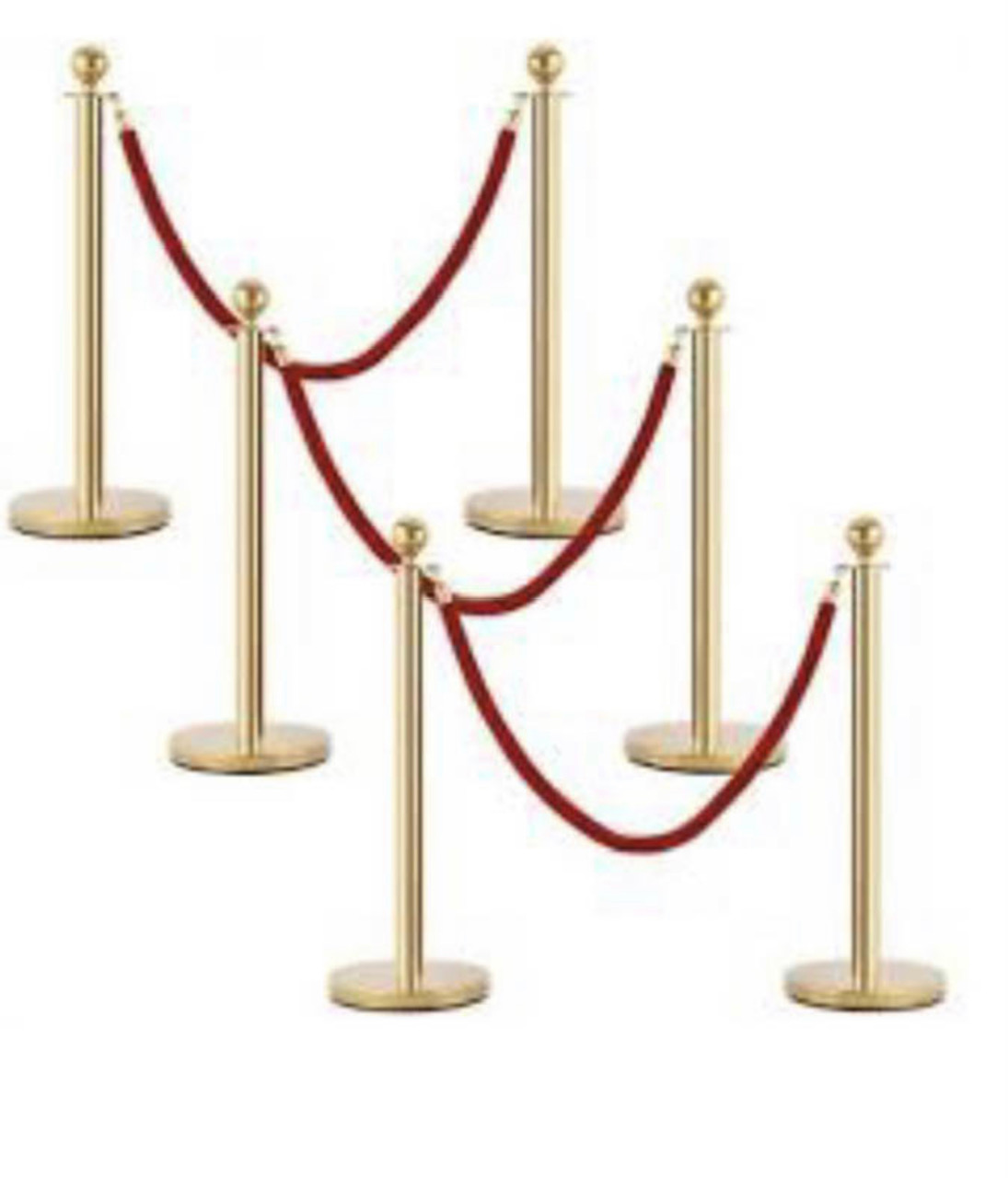 Gold Stanchions With Red Velvet Ropes