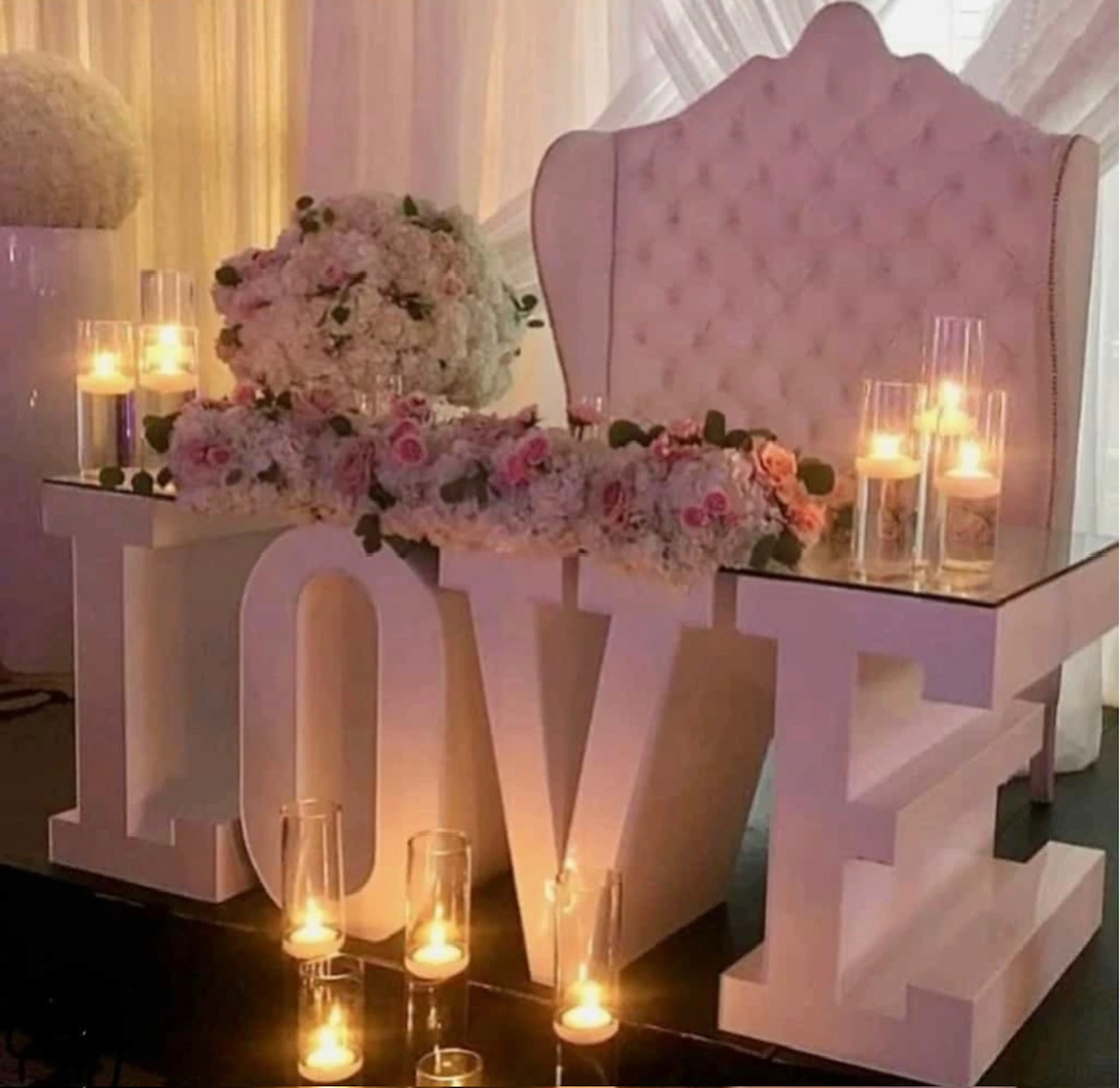 Love Letter Tables with candles