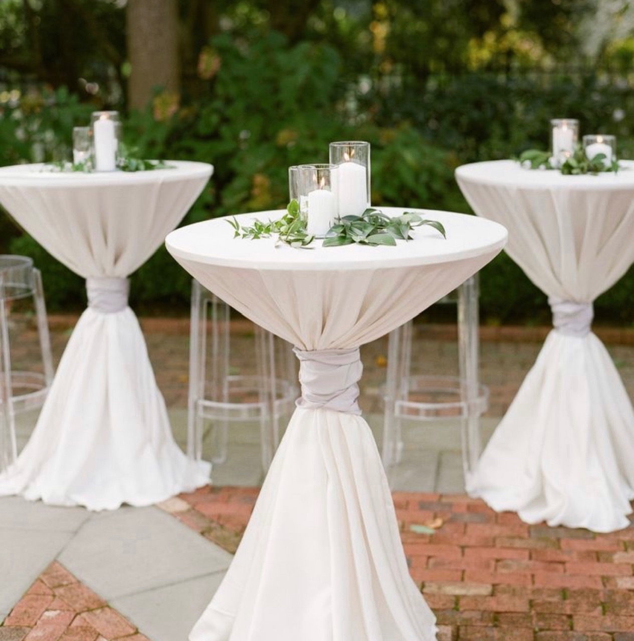 Cocktail Tables w/White Linen